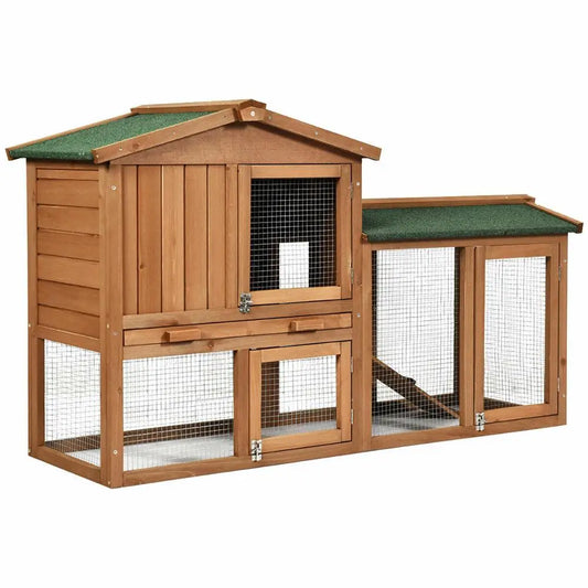 58-Inch Weatherproof Wooden Rabbit Hutch and Large Chicken Coop for Indoor and Outdoor Use